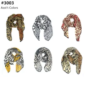 12 Pack Leopard Print Lightweight Scarves Sarong  #3003