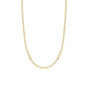 18K DESIGNER GOLD ALTERNATING SIZE PAPERCLIP LINK CHAIN