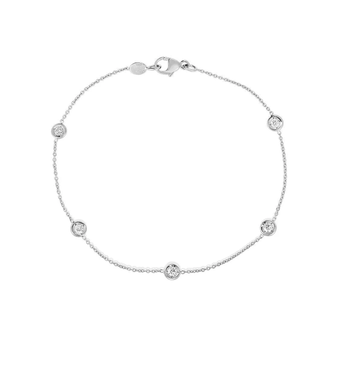 18K GOLD DIAMONDS BY THE INCH FIVE STATION BRACELET