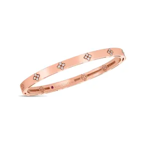 18K VERONA NARROW WIDTH BANGLE W. DIAMOND ACCENT .15CT