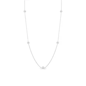 18K WHITE GOLD 7 STATION DIAMOND NECKLACE