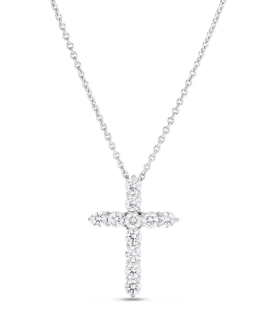 18K WHITE GOLD DIAMOND CROSS 1.44CT