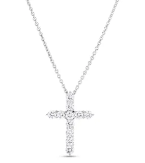 18K WHITE GOLD DIAMOND CROSS 1.44CT