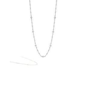 18K WHITE GOLD NEW BAROCCO DIAMOND NECKLACE .28CT