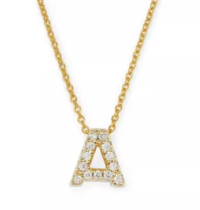18K YELLOW DIAMOND INITIAL NECKLACE .06CT