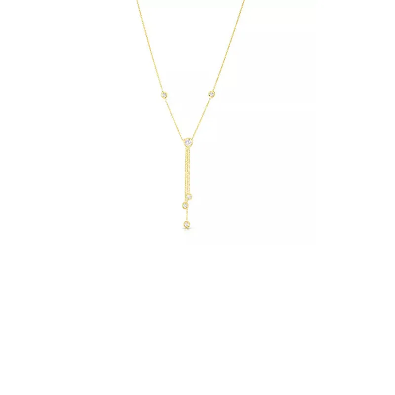 18K YELLOW GOLD DIAMOND "Y" NECKLACE .55CT