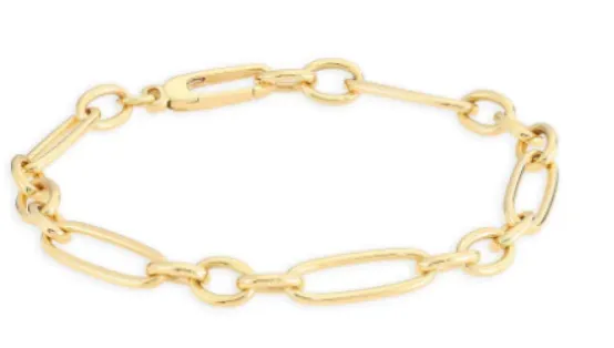 18K YELLOW GOLD OVAL LINK BRACELET