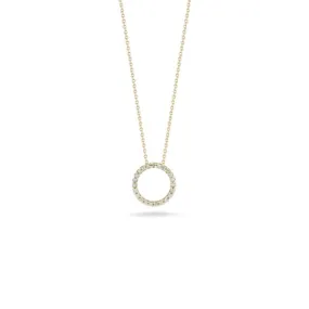 18K YELLOW GOLD TINY TREASURES SMALL DIAMOND CIRCLE NECKLACE