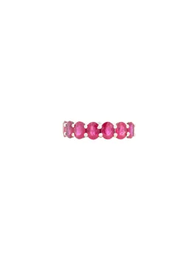 2.20ct Ruby 18K Gold Half Band Ring