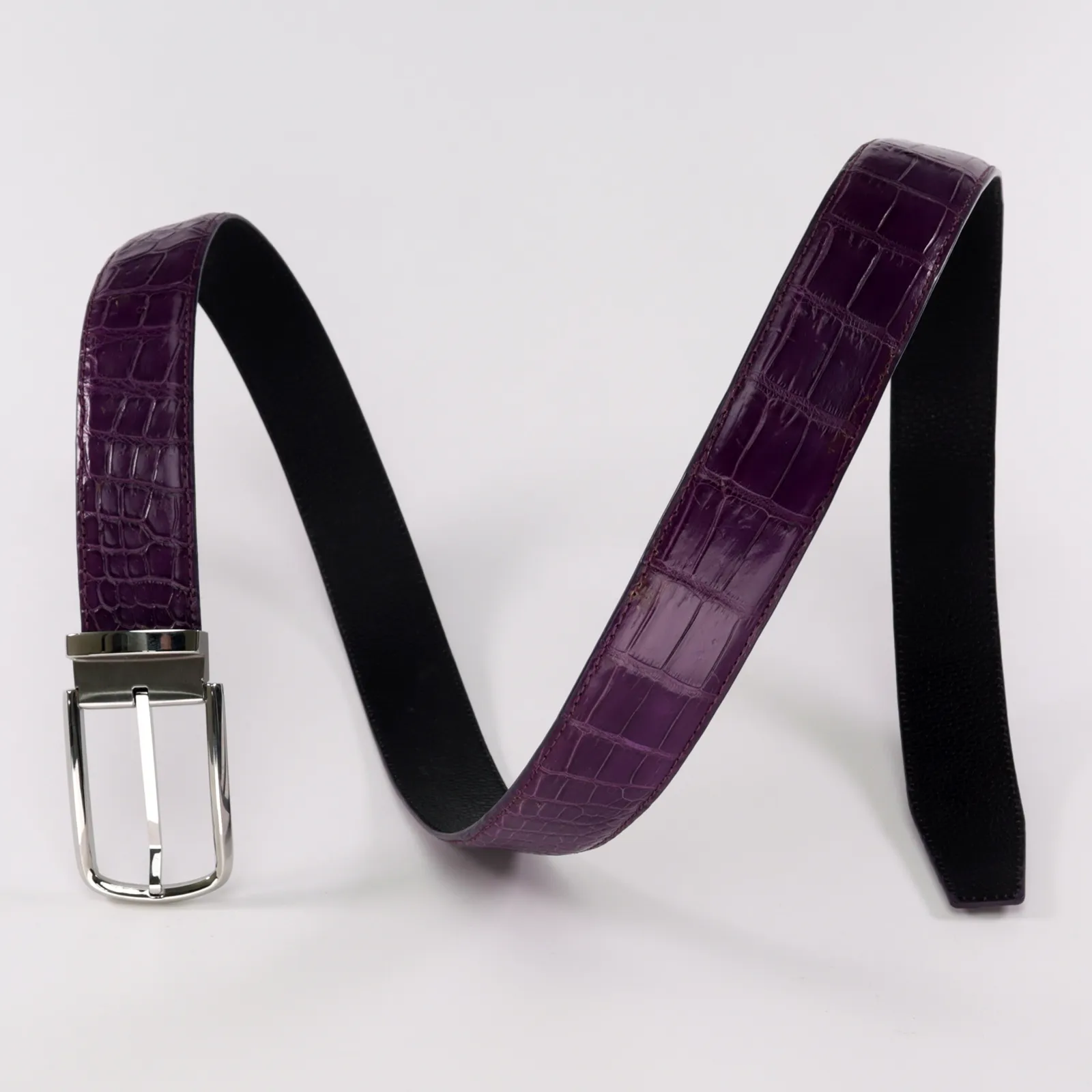 Adjustable Stylish Handmade Crocodile Leather Belt - Elegant Luxury