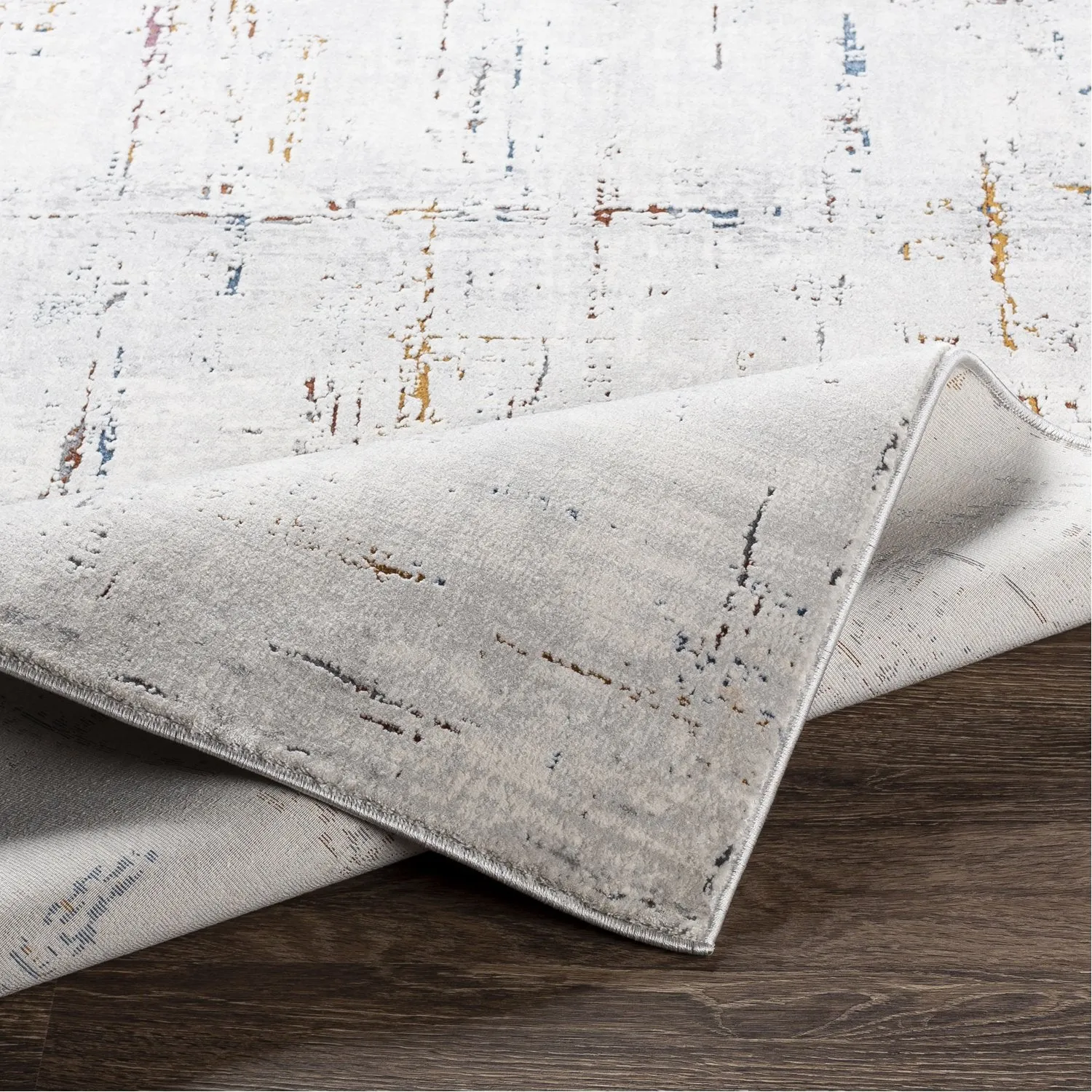 Aisha Rug in Medium Gray, Taupe, Charcoal, Dark Blue, Ivory, Burgundy, Burnt Orange