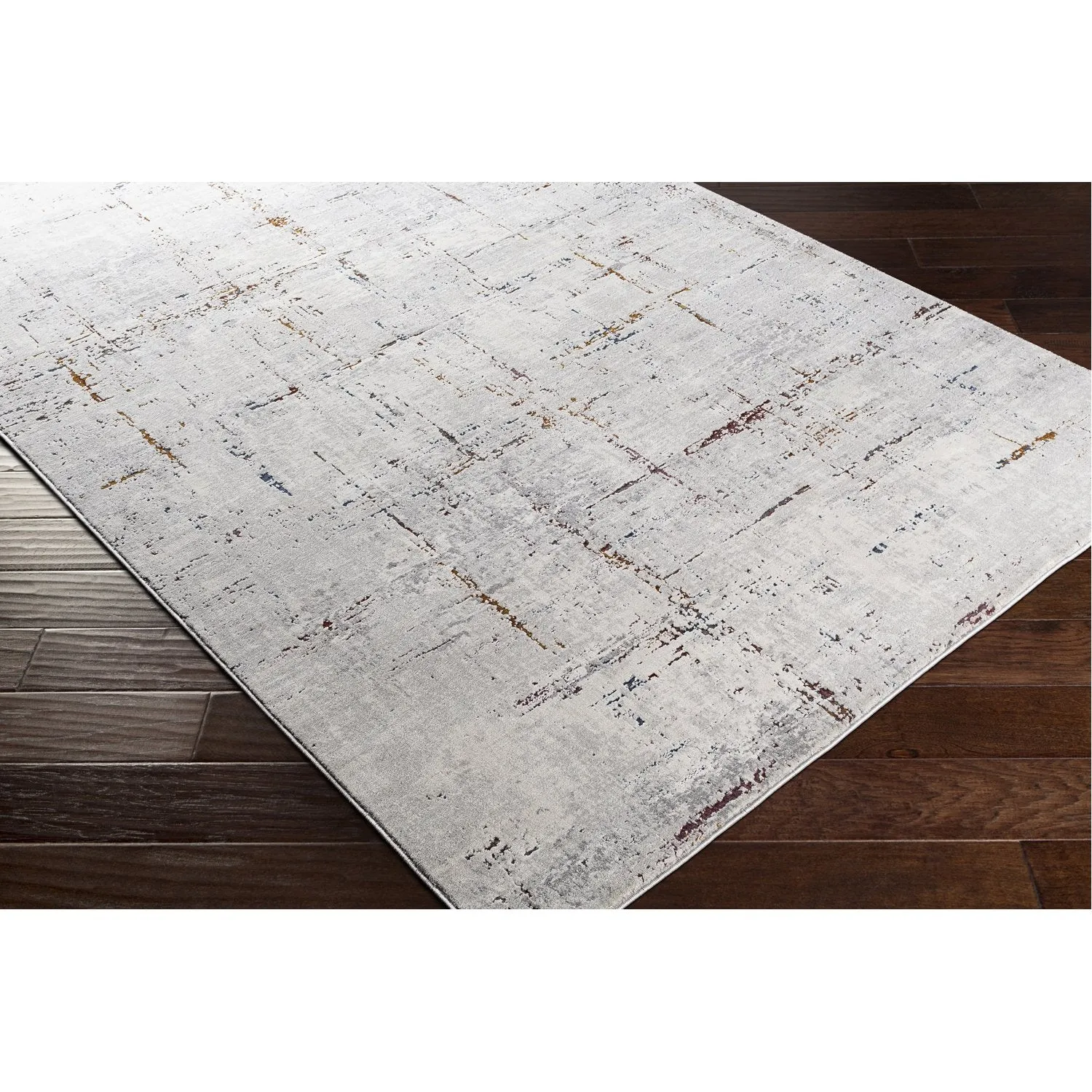 Aisha Rug in Medium Gray, Taupe, Charcoal, Dark Blue, Ivory, Burgundy, Burnt Orange