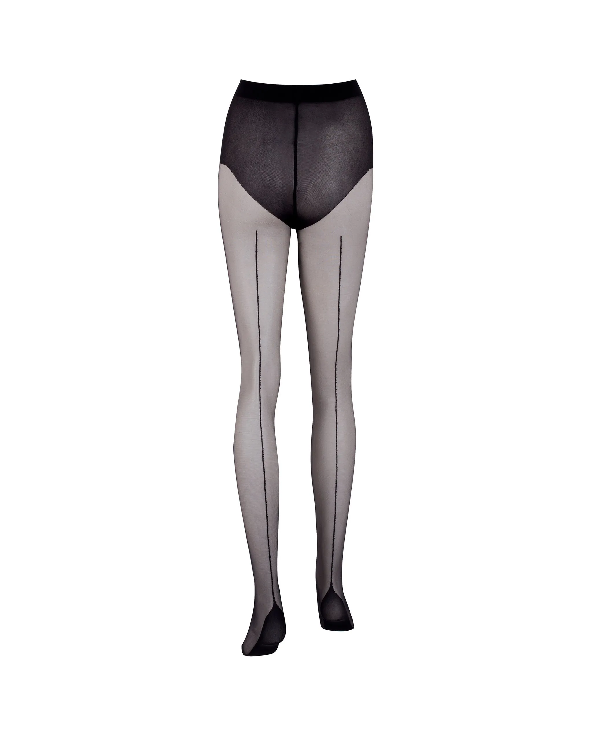 Back Seam Pantyhose Black