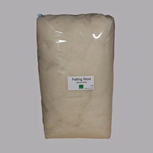 Bioland Organic Felting Wool, Natural White, 200g
