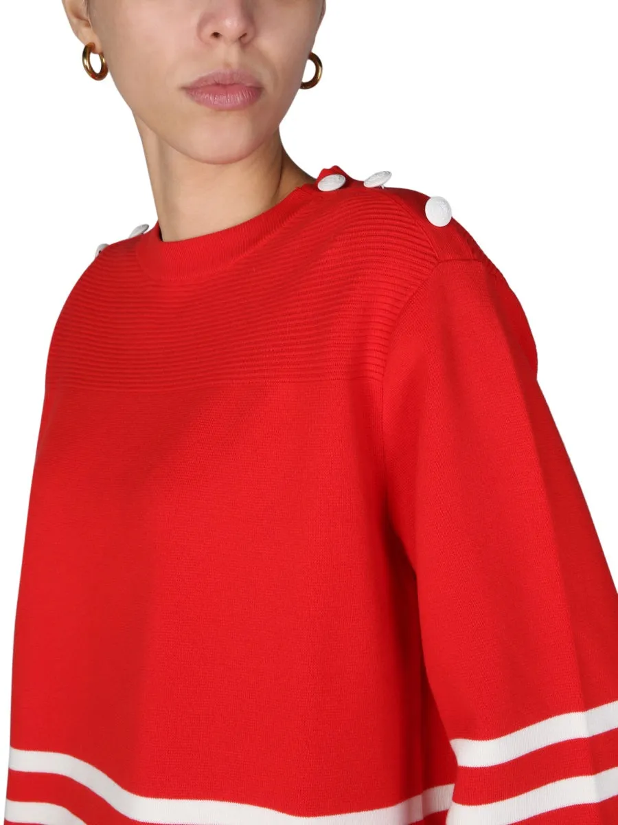 Boutique Moschino Striped Crewneck Knit Jumper