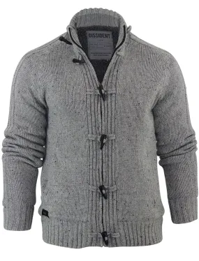 Broadley Neppy Sherpa Lined Knitted Jacket In Light Grey - Dissident