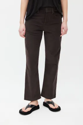 Brown Corduroy Straight Leg Trouser