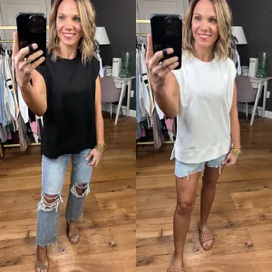 Call It Quits Cap Sleeve Crew Top - Multiple Options
