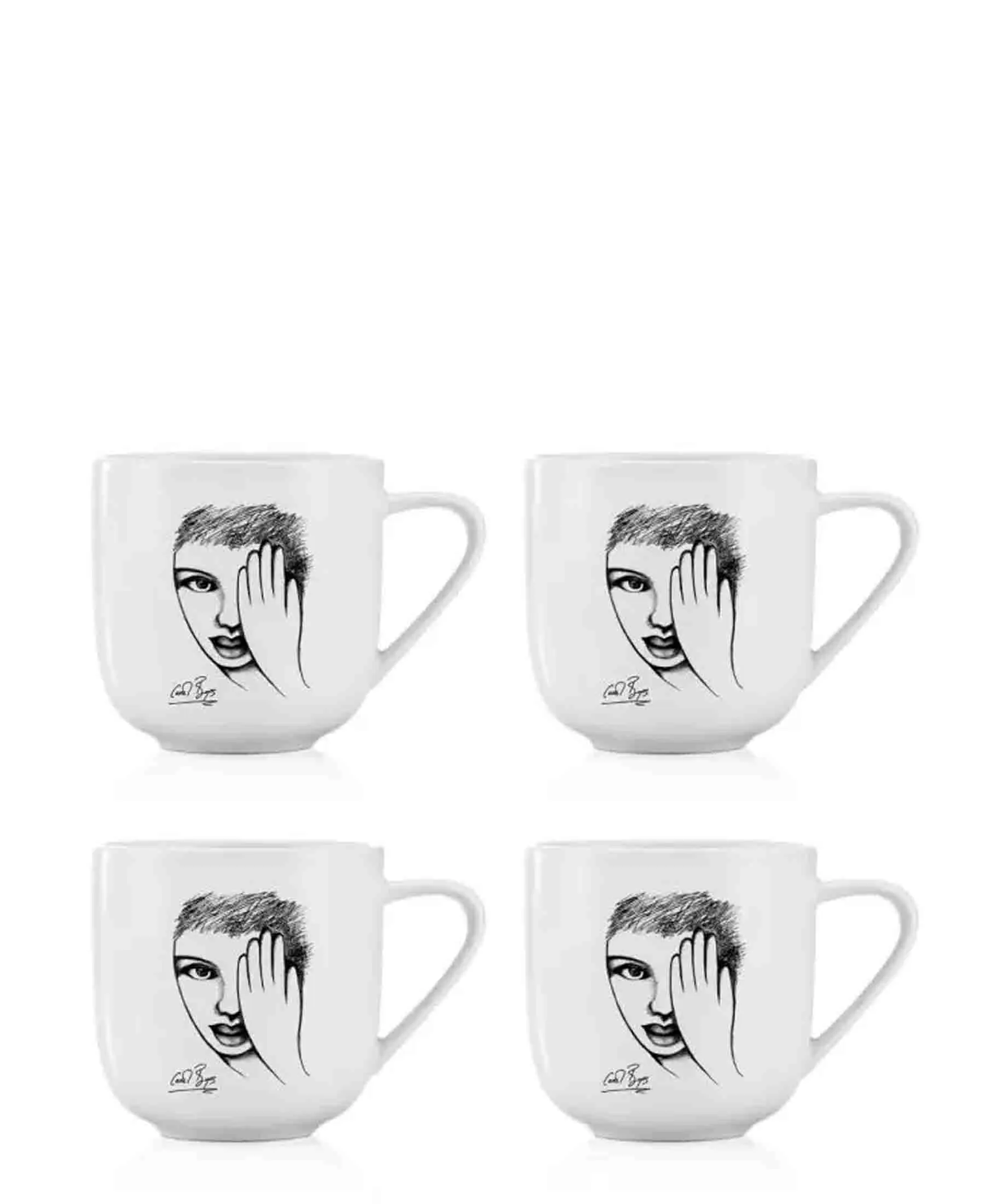 Carrol Boyes 4 Piece Eye For Detail Mug Set - White