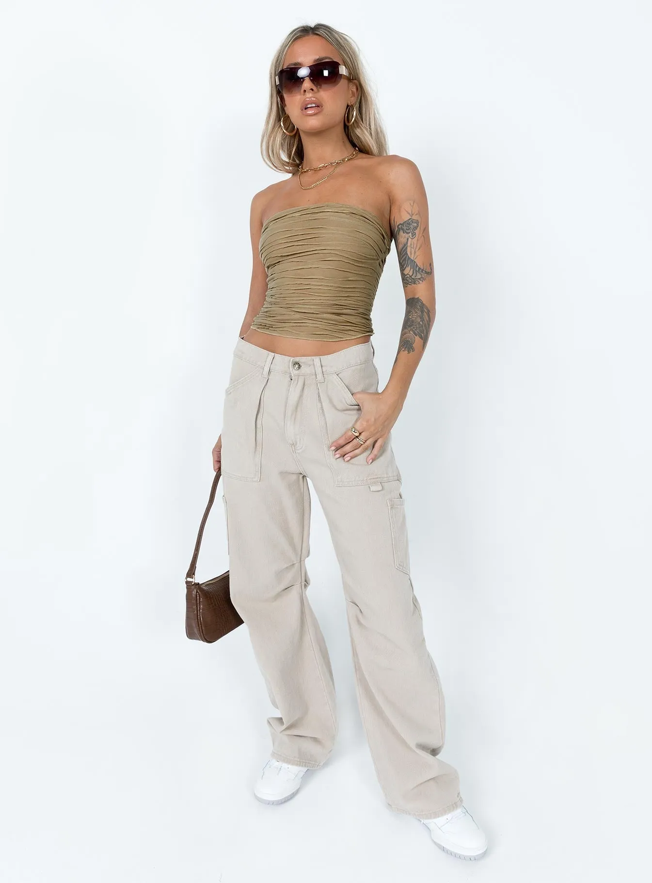 Cecile Strapless Top Mushroom