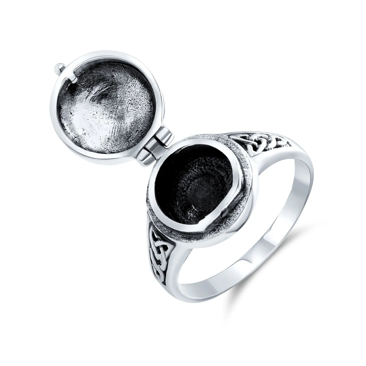 Celtic Trinity Hands Crown Claddagh Puzzle Ring .925 Sterling Silver