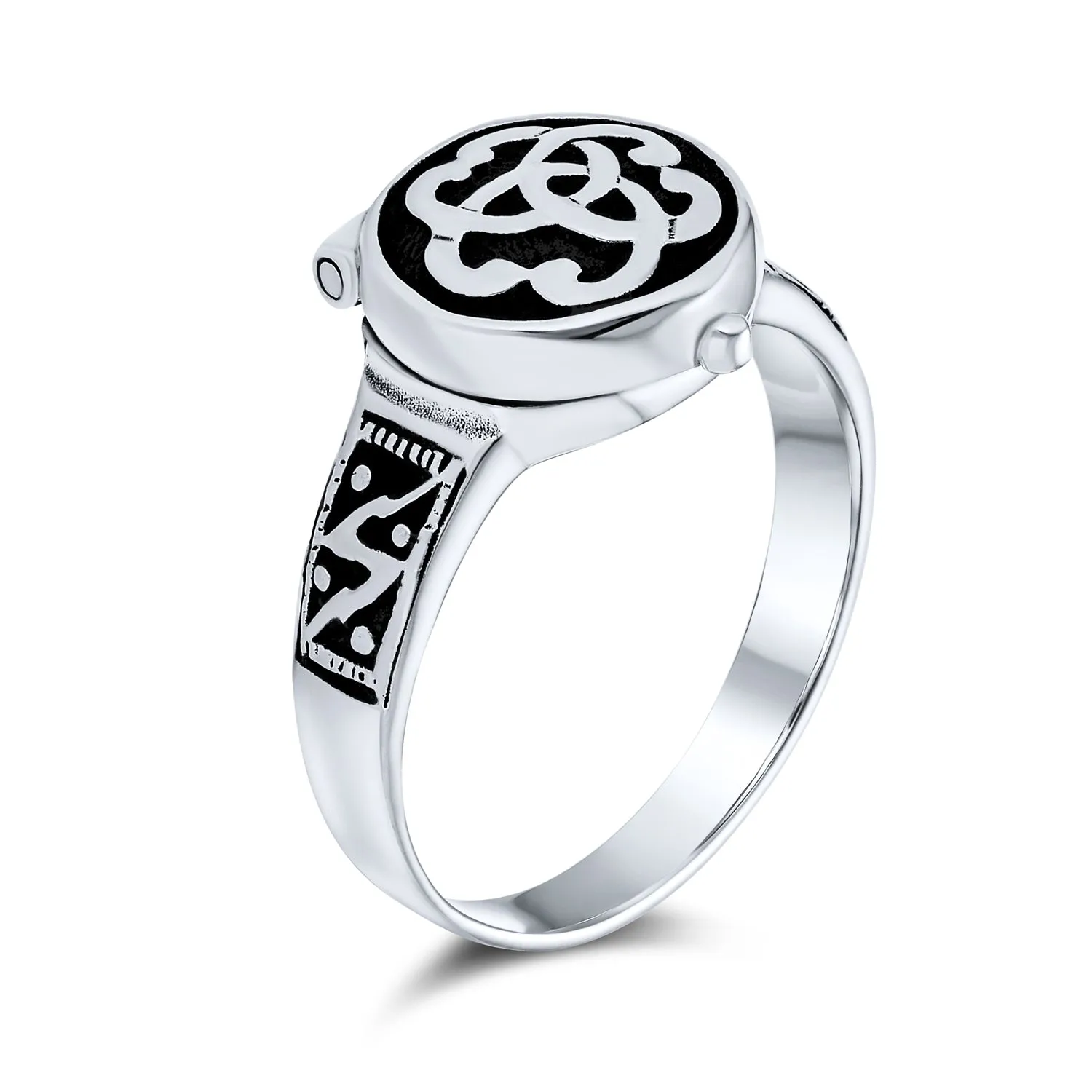 Celtic Trinity Hands Crown Claddagh Puzzle Ring .925 Sterling Silver