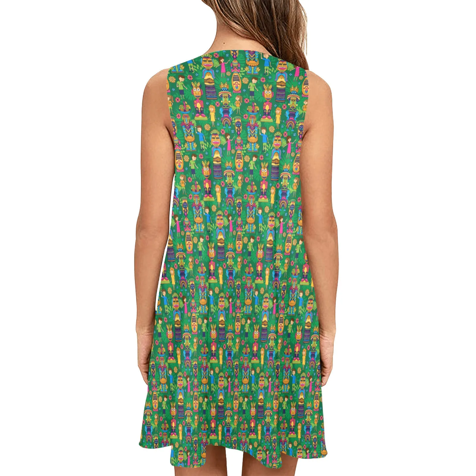 Classic Tiki Room Sleeveless A-Line Pocket Dress