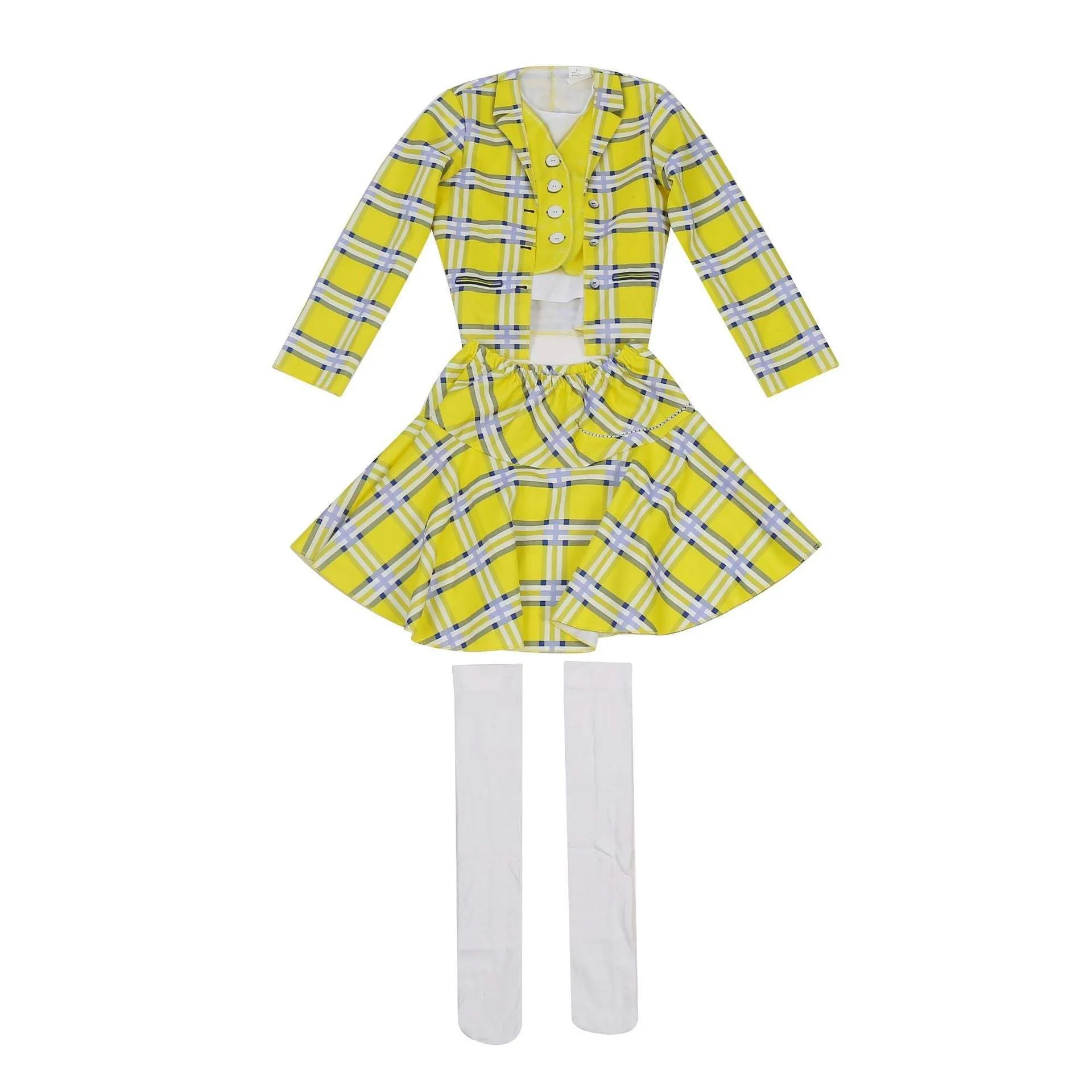 Clueless Cher Horowitz Girl Cosplay Costume School Uniform Suit Fancy Dress Halloween Outfit