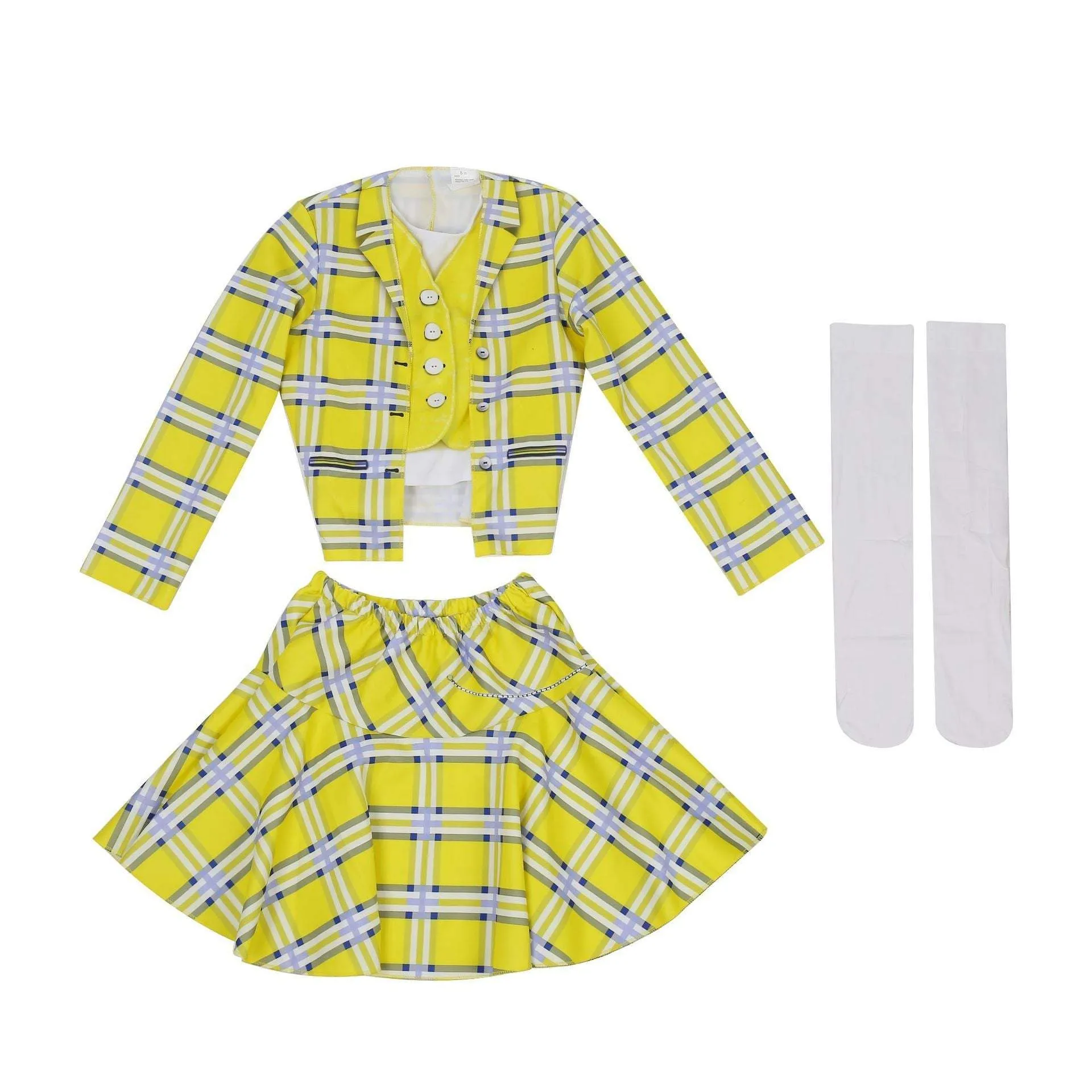 Clueless Cher Horowitz Girl Cosplay Costume School Uniform Suit Fancy Dress Halloween Outfit