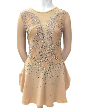 Competition Skating Dress Tan & Colors BSU260521