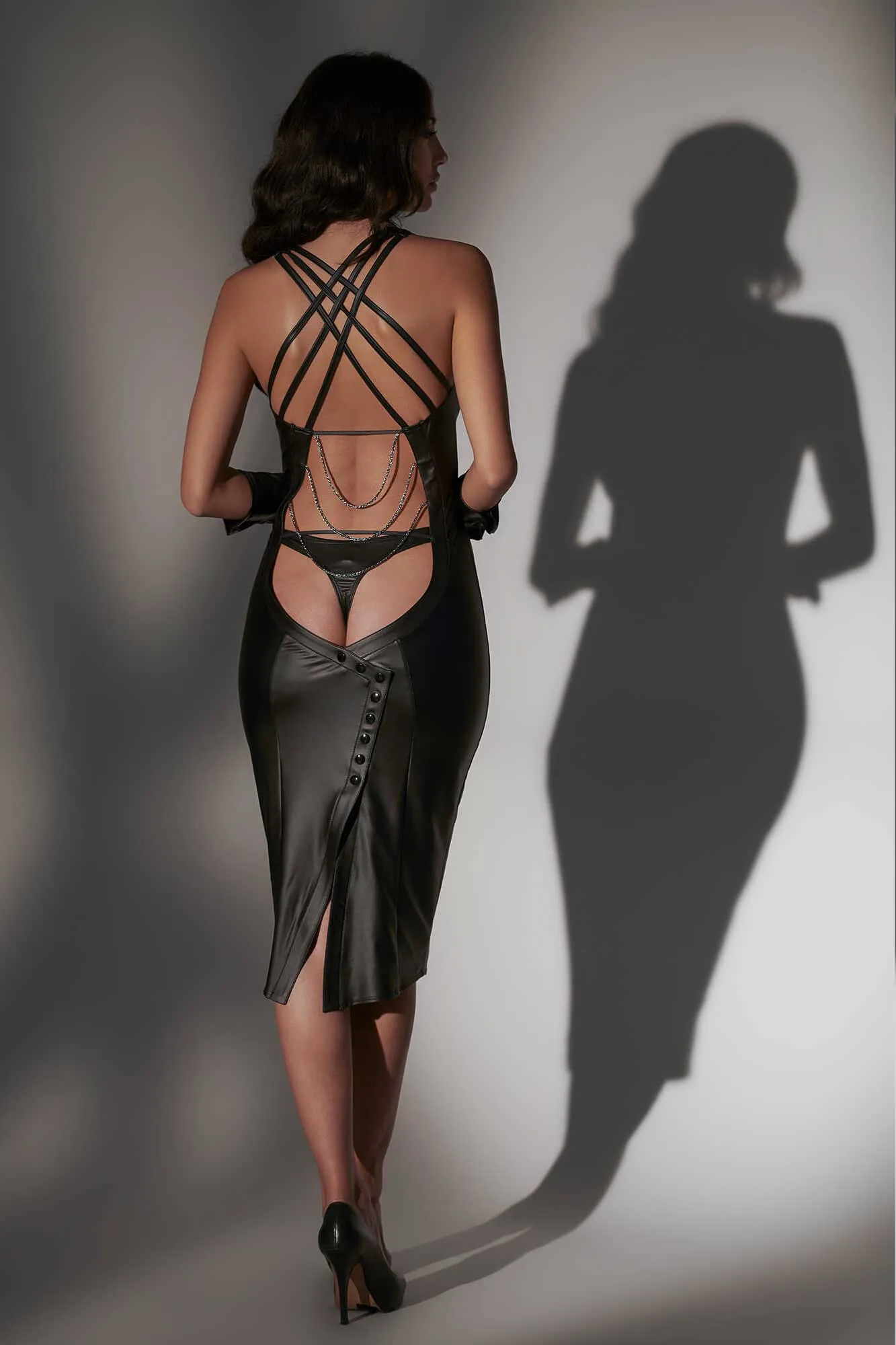 Corinne Wetlook Dress