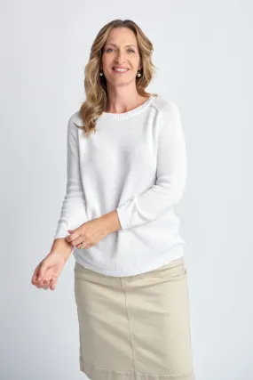 Cotton Raglan Jumper White