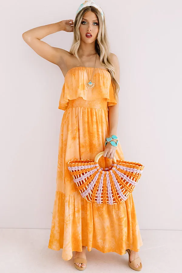 Craving Cabo Tie Dye Maxi In Orange