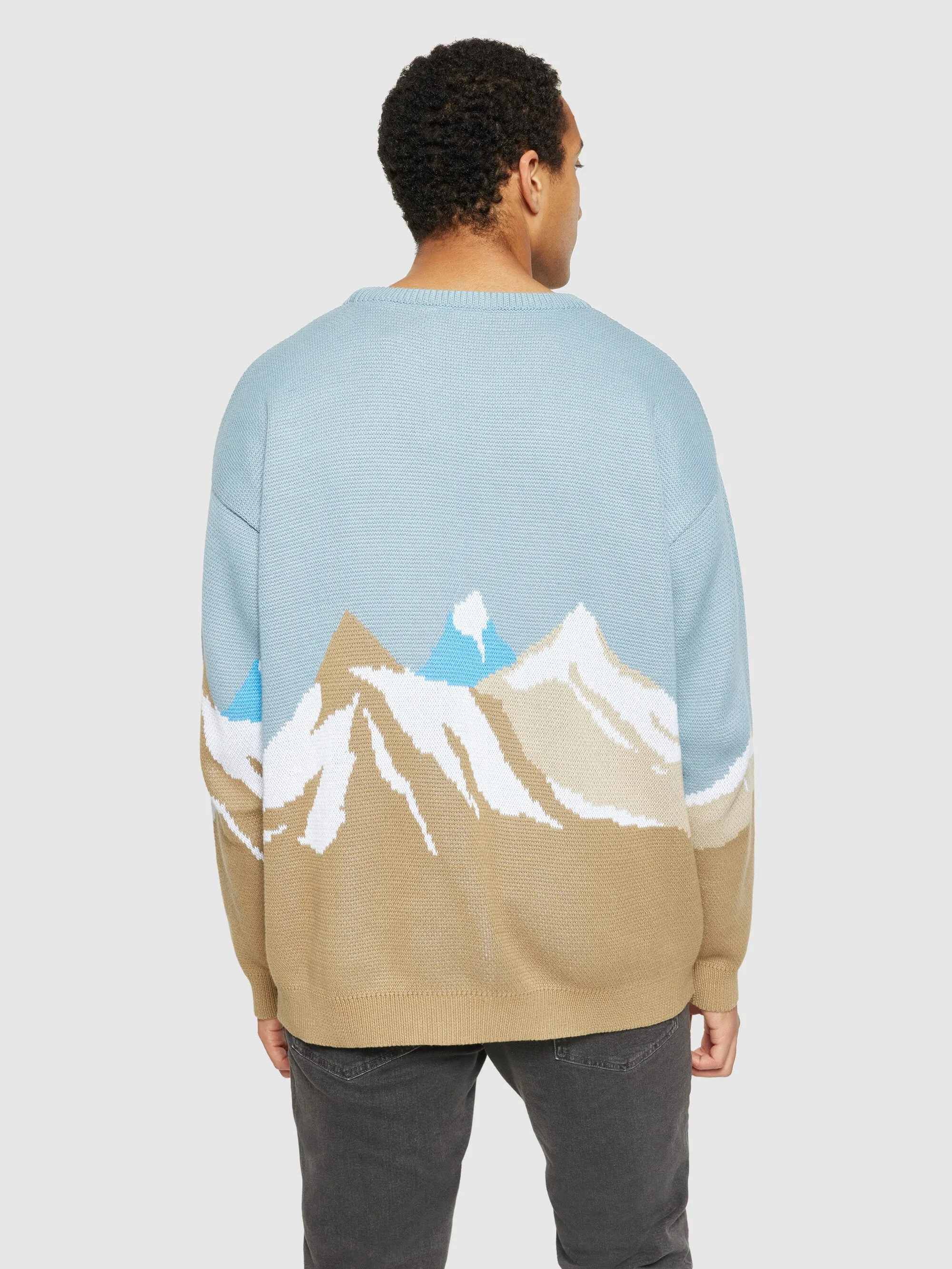 Crew mountain cotton knit - Regenerative Organic Certified® - GOTS/Vegan - Blue