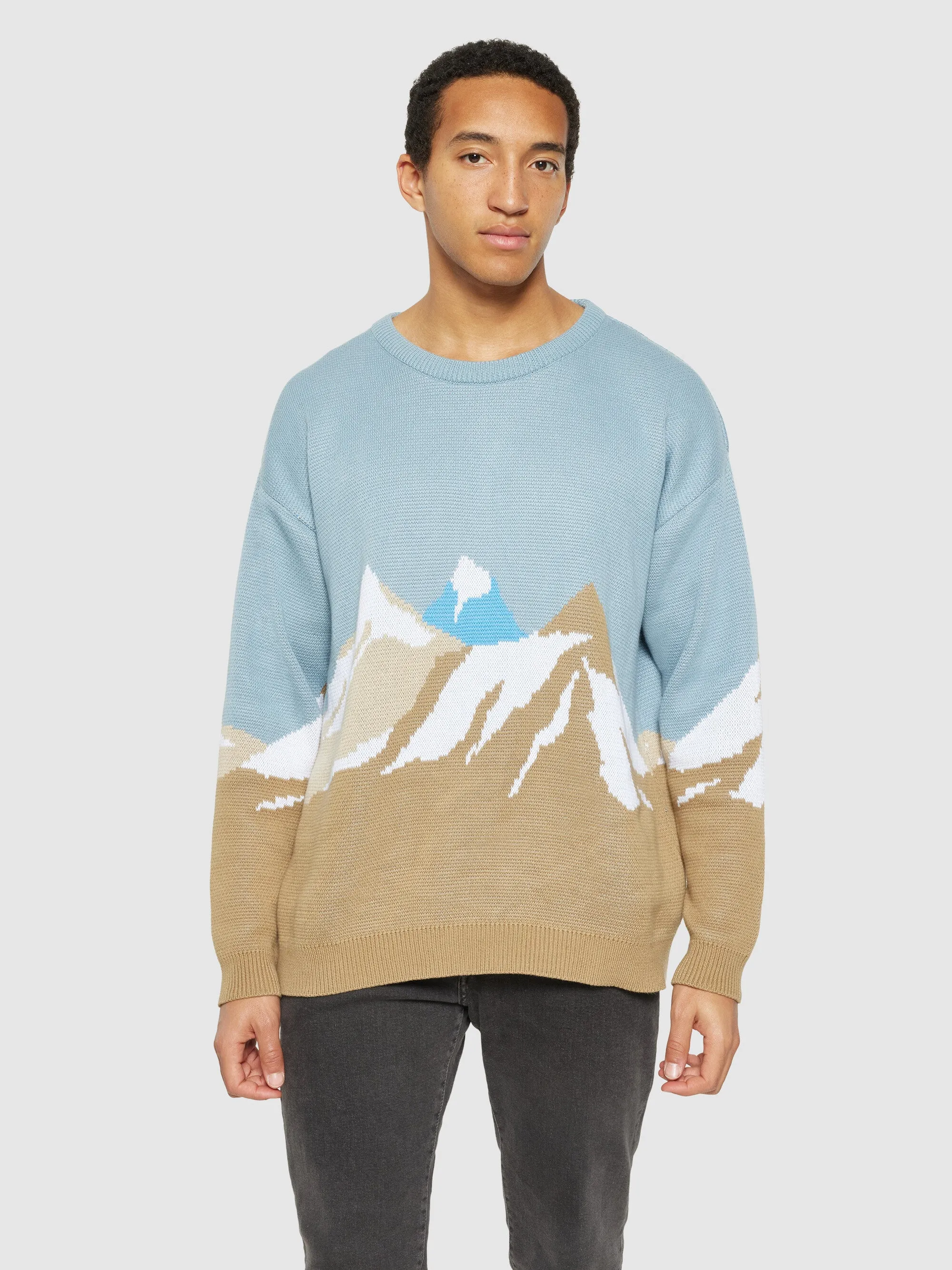 Crew mountain cotton knit - Regenerative Organic Certified® - GOTS/Vegan - Blue