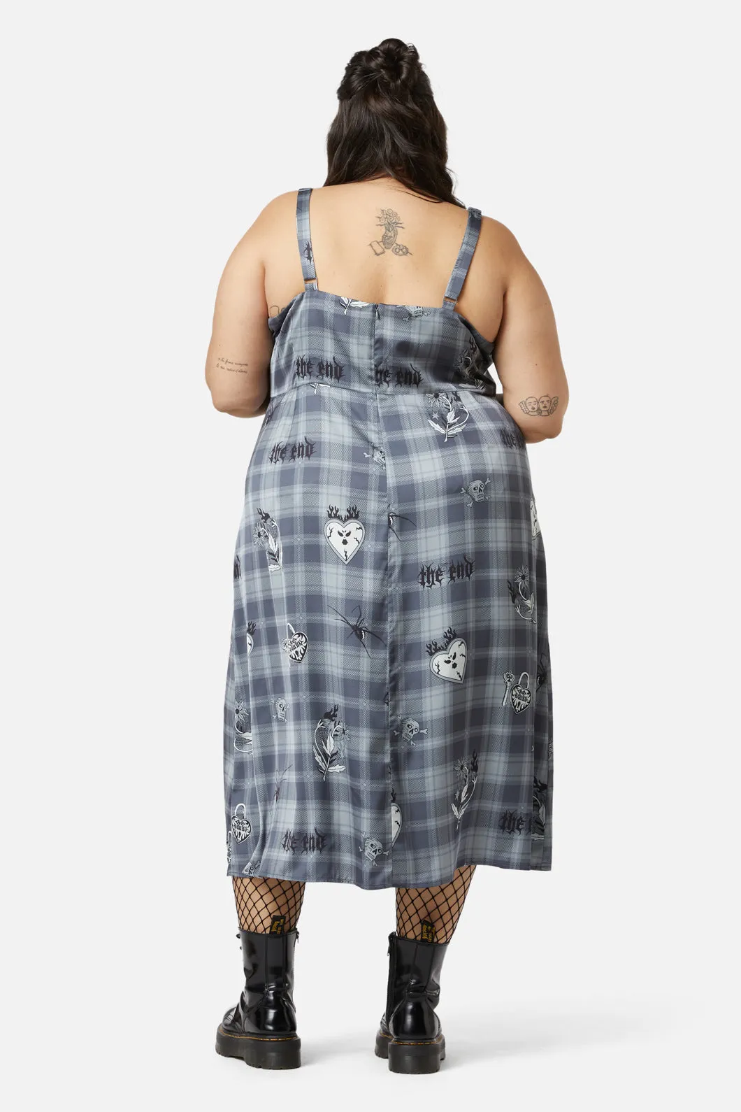 Curve Love Her Printed Satin Split Dress