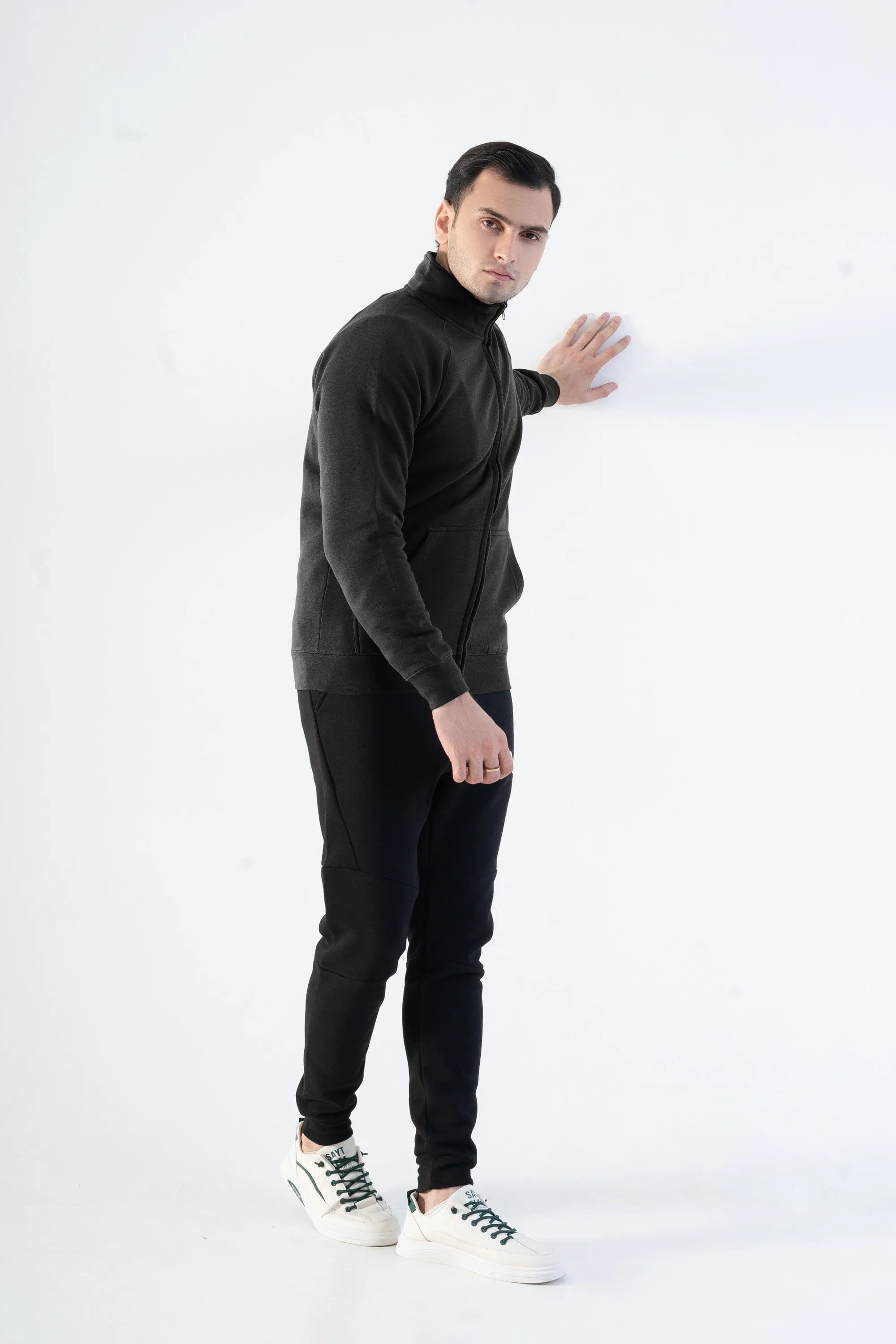 Cut Label Men's High Collar Fleece Minor Fault Zipper Jacket