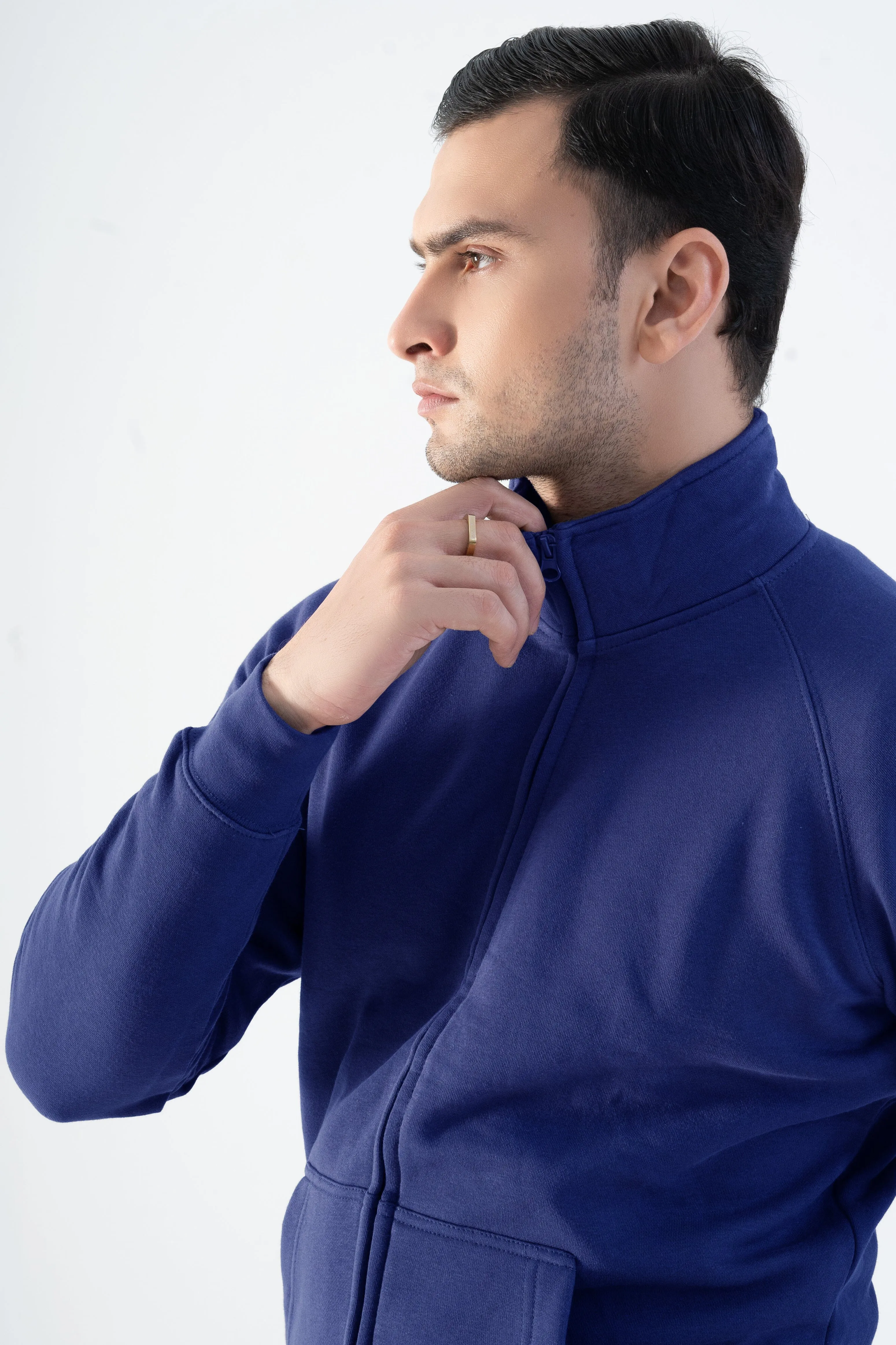 Cut Label Men's High Collar Fleece Minor Fault Zipper Jacket