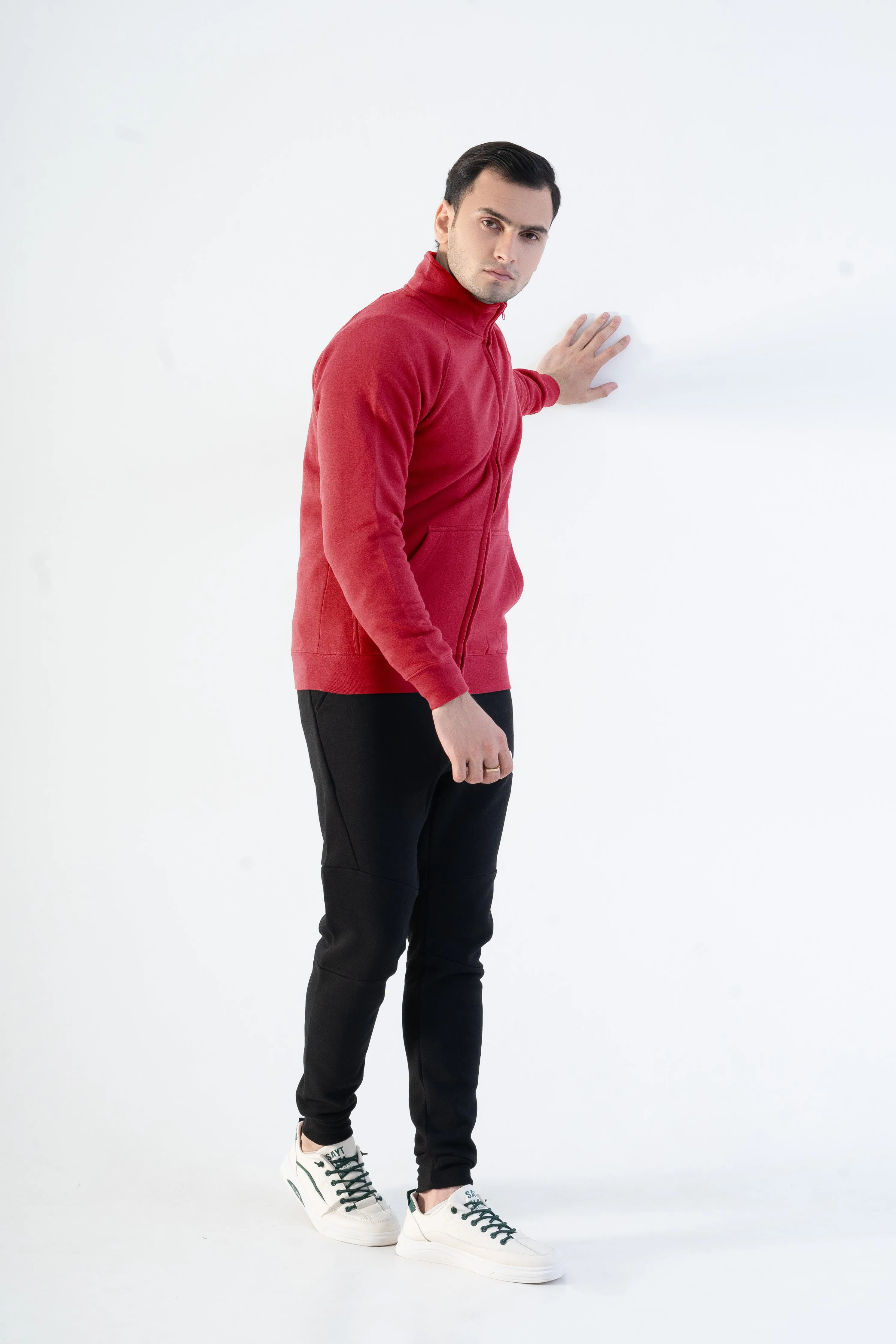 Cut Label Men's High Collar Fleece Minor Fault Zipper Jacket