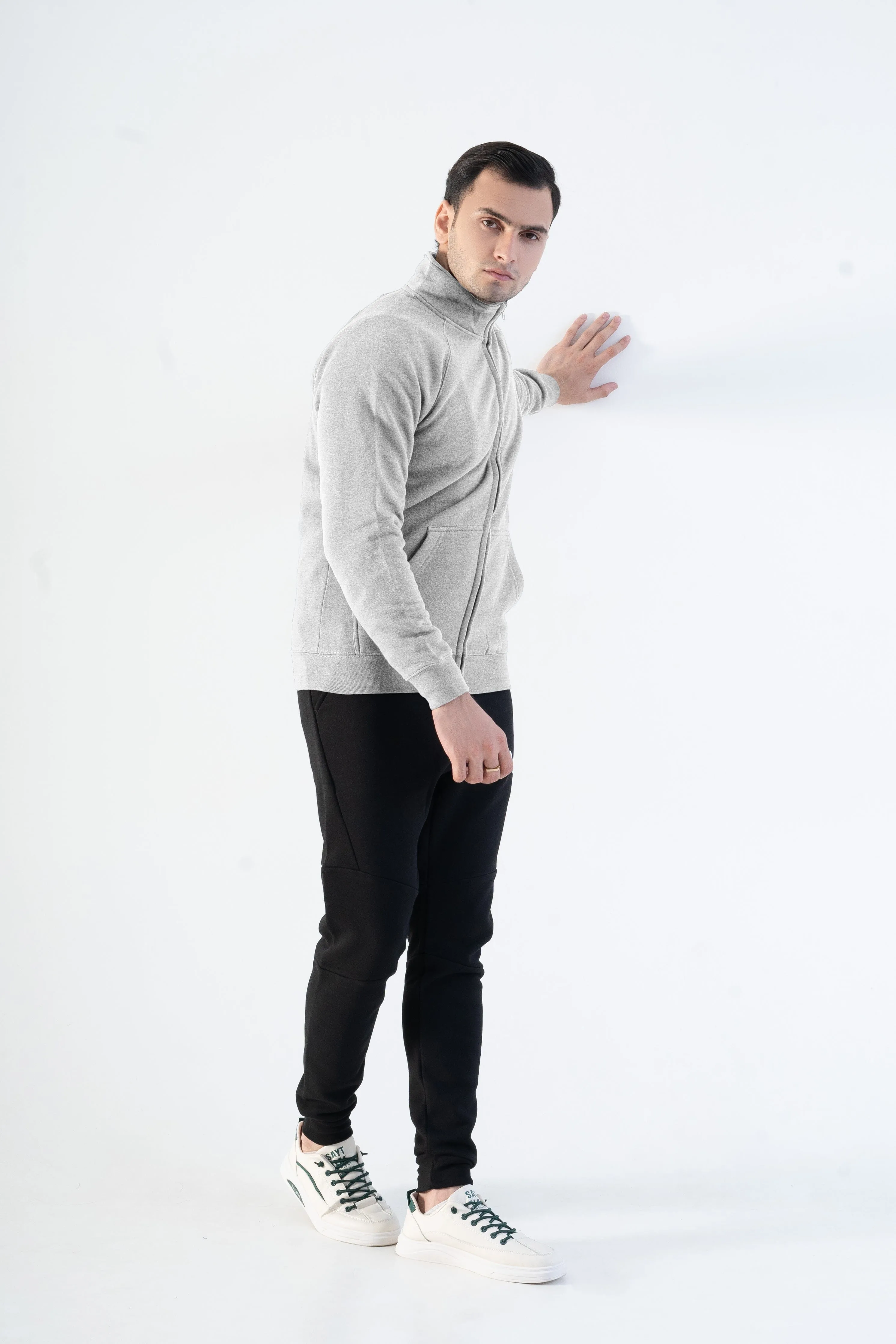 Cut Label Men's High Collar Fleece Minor Fault Zipper Jacket