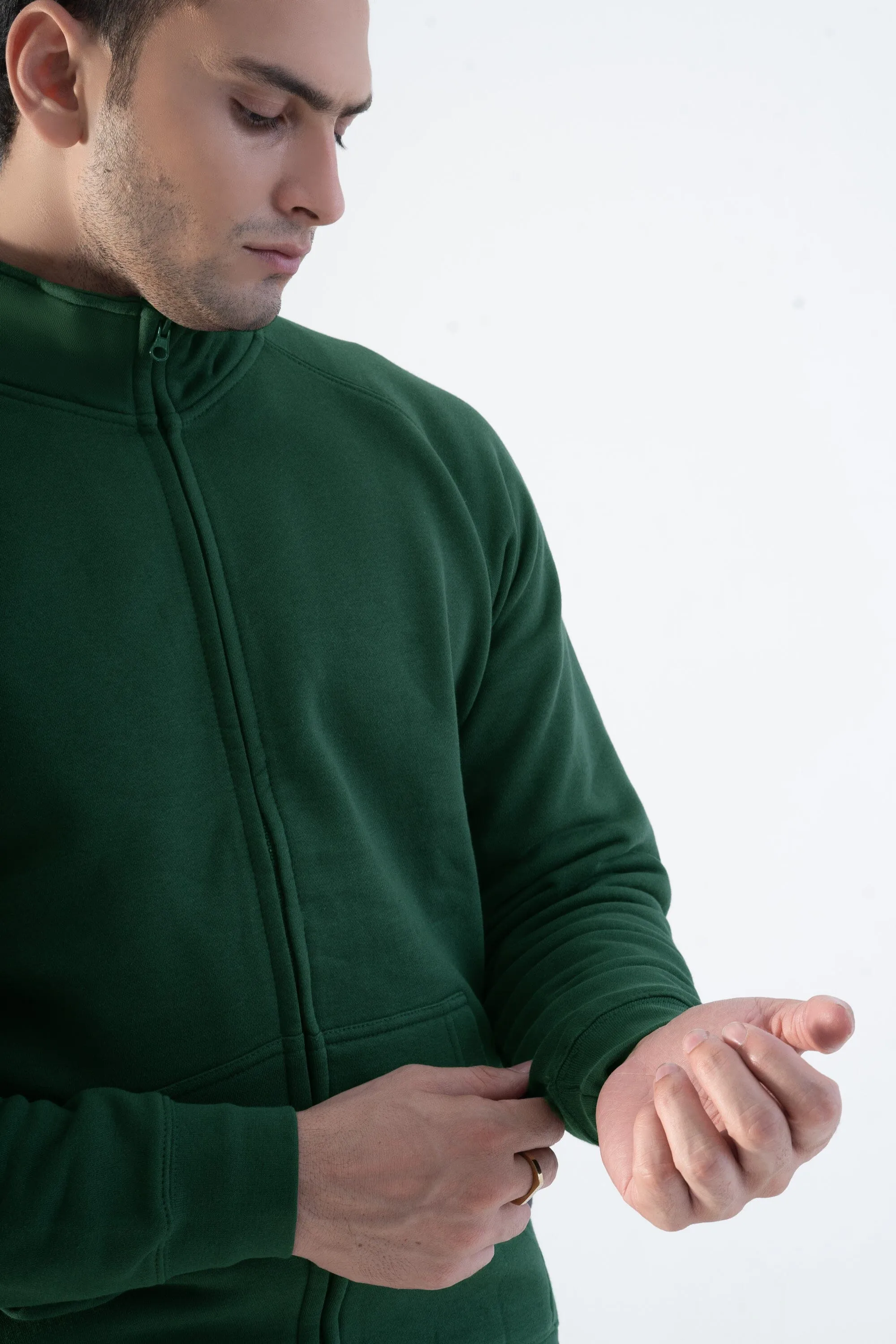 Cut Label Men's High Collar Fleece Minor Fault Zipper Jacket