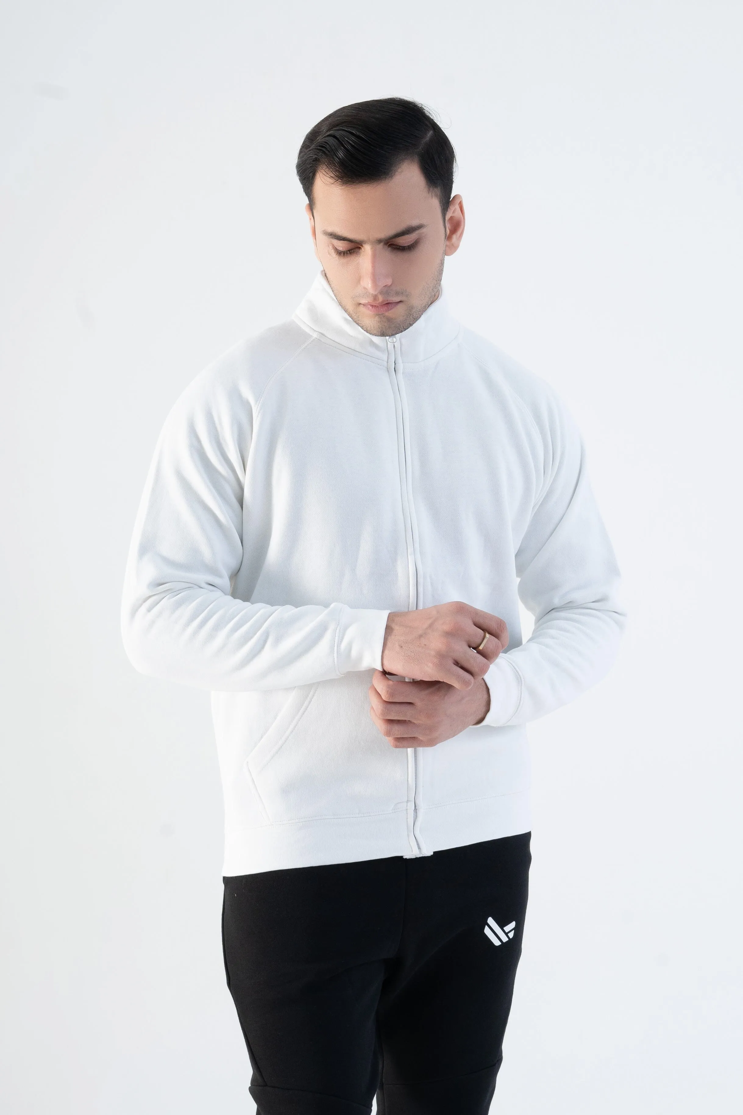 Cut Label Men's High Collar Fleece Minor Fault Zipper Jacket