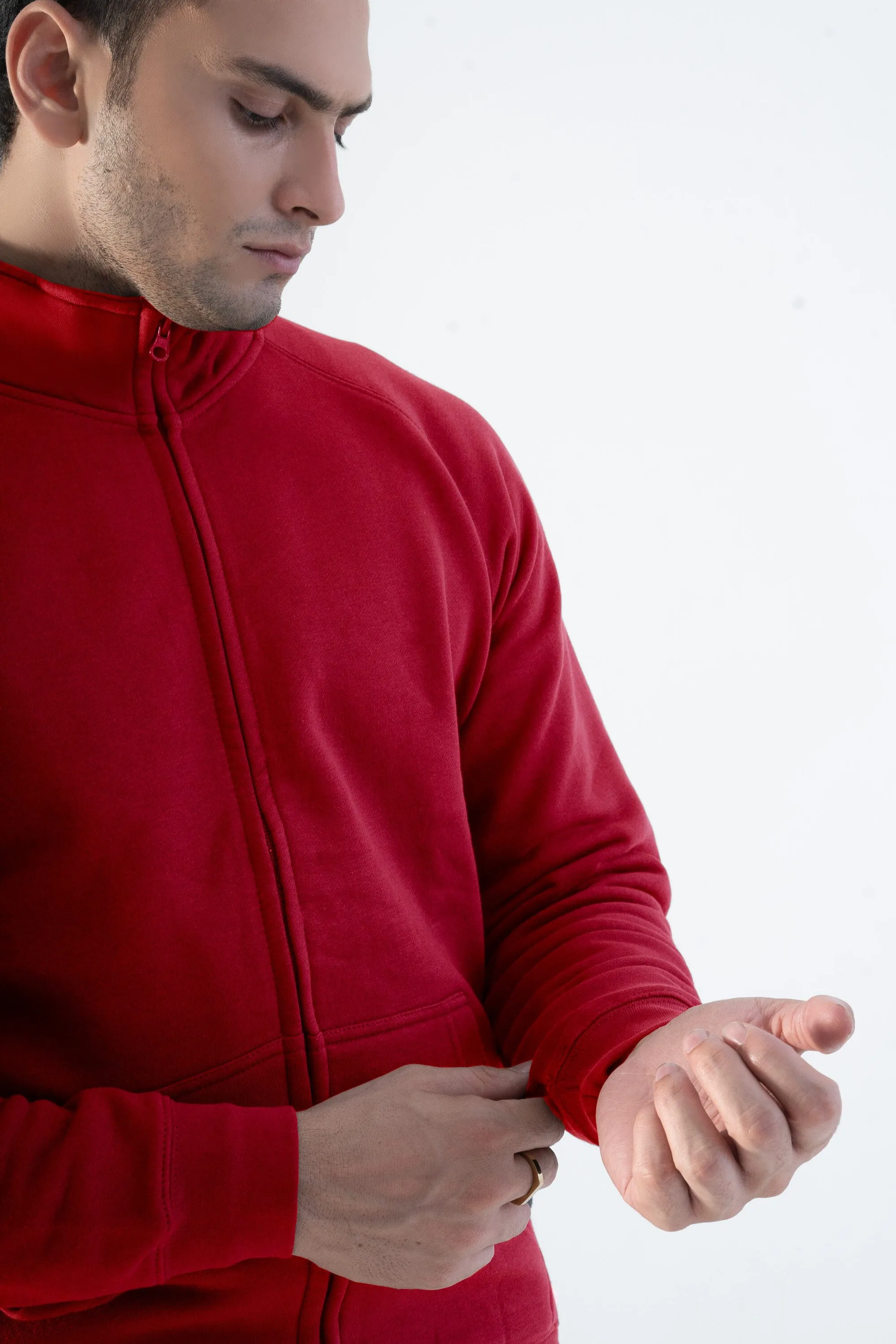 Cut Label Men's High Collar Fleece Minor Fault Zipper Jacket