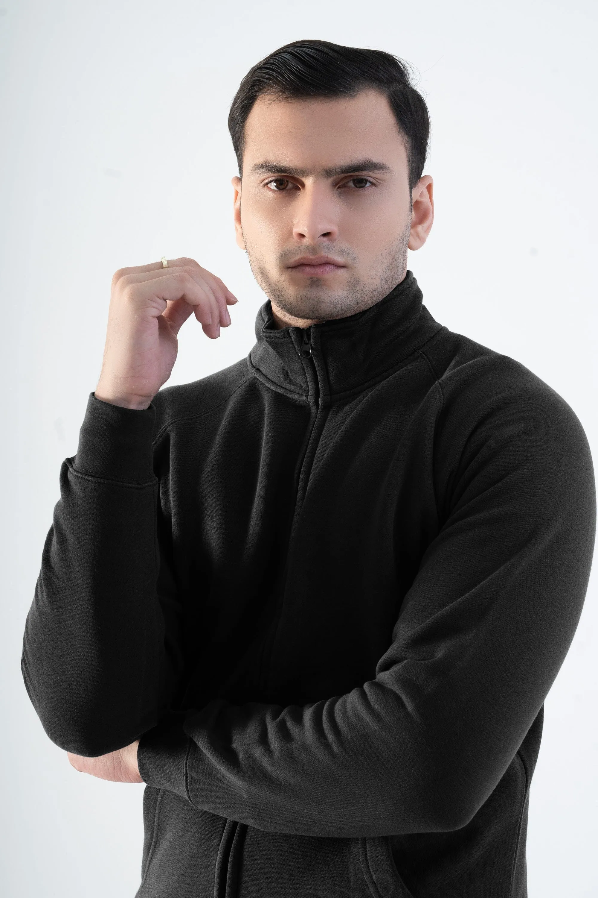 Cut Label Men's High Collar Fleece Minor Fault Zipper Jacket