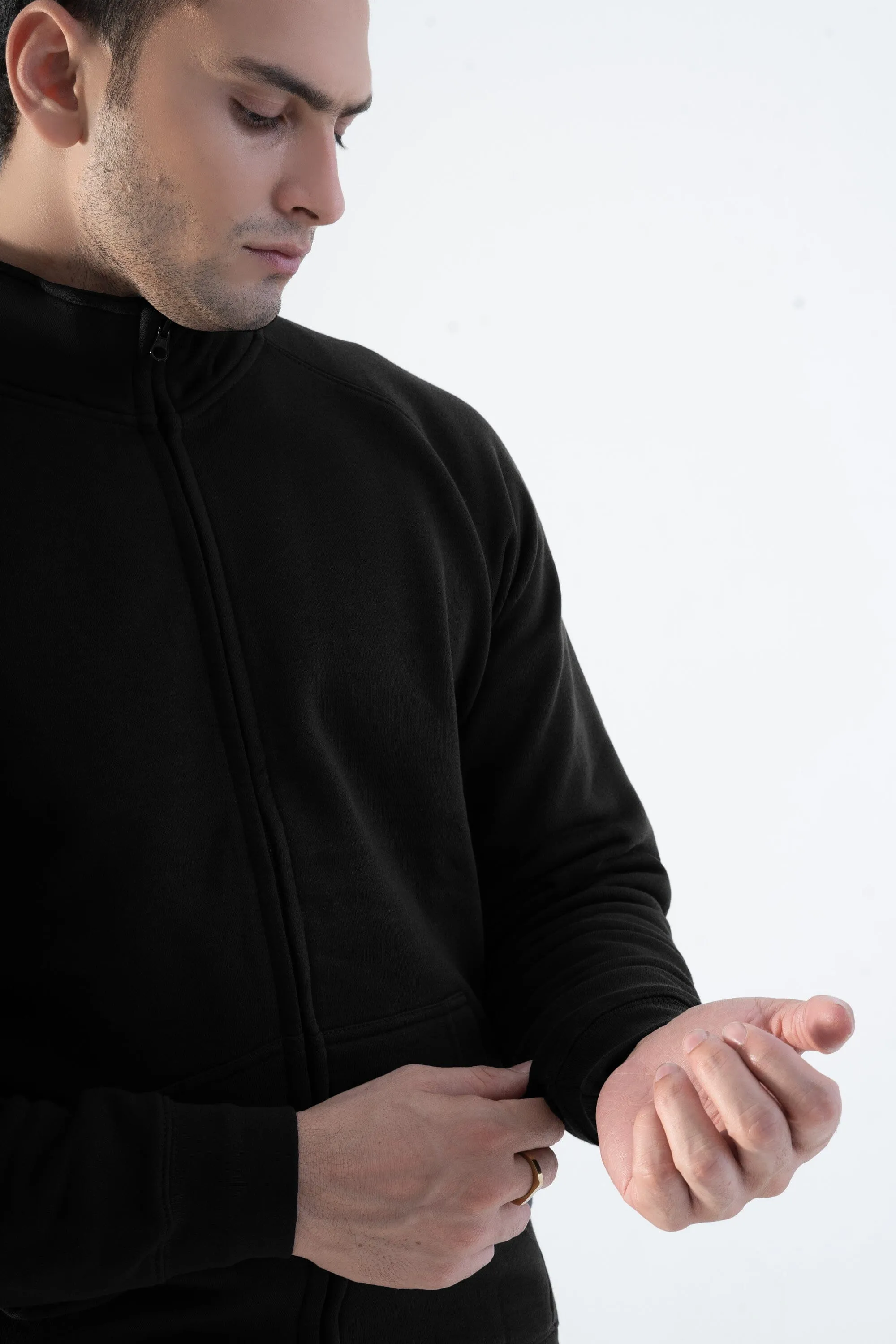 Cut Label Men's High Collar Fleece Minor Fault Zipper Jacket