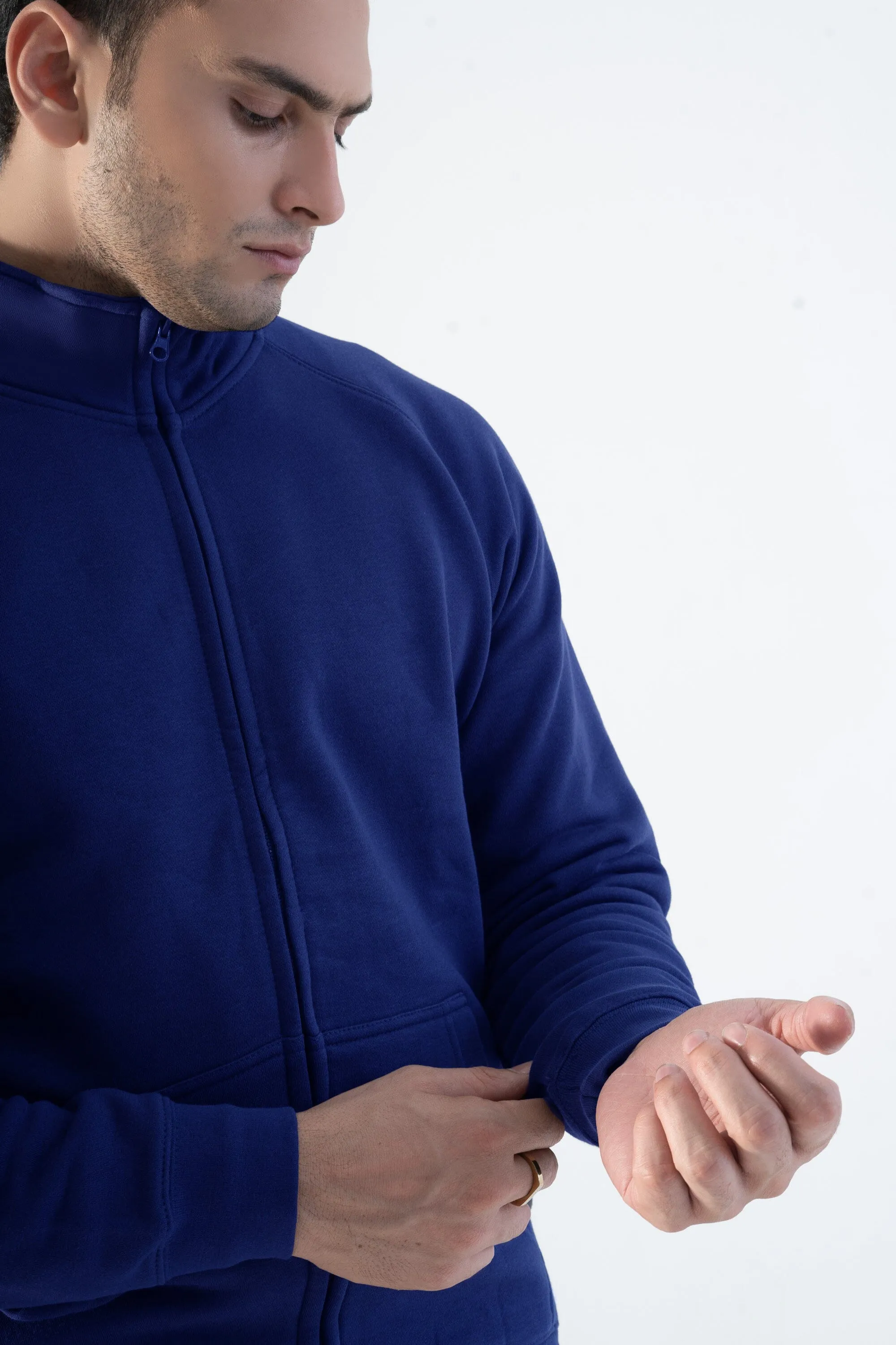 Cut Label Men's High Collar Fleece Minor Fault Zipper Jacket