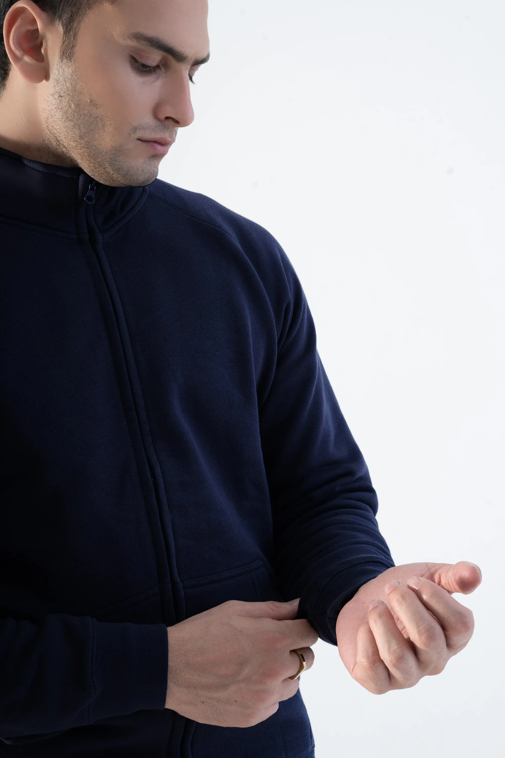 Cut Label Men's High Collar Fleece Minor Fault Zipper Jacket
