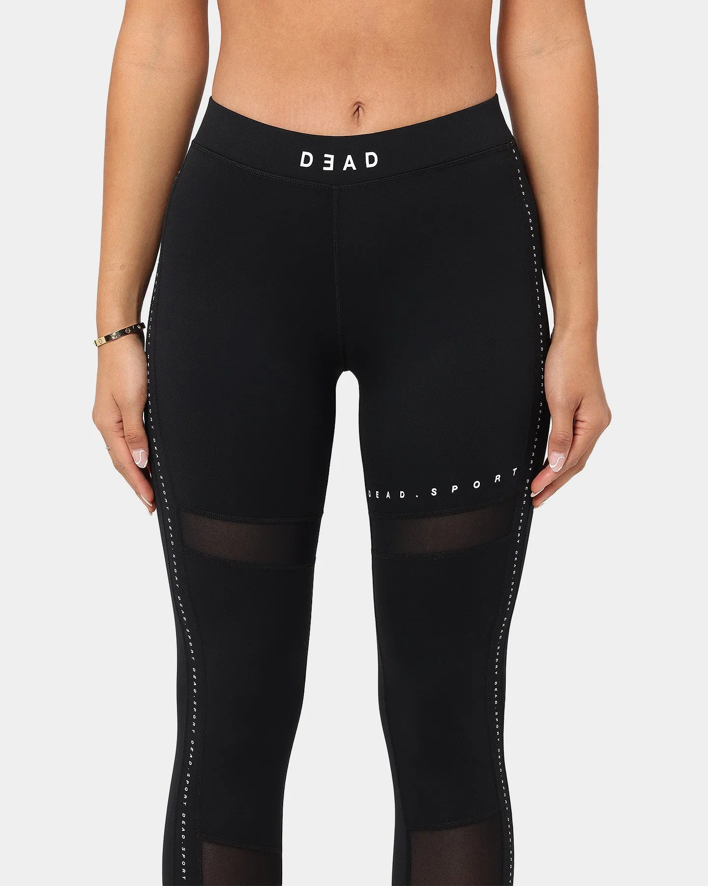 Dead Studios Women's Mesh Cut Out Tights Black