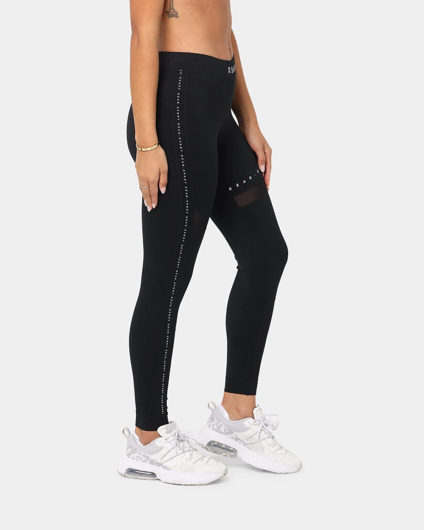 Dead Studios Women's Mesh Cut Out Tights Black