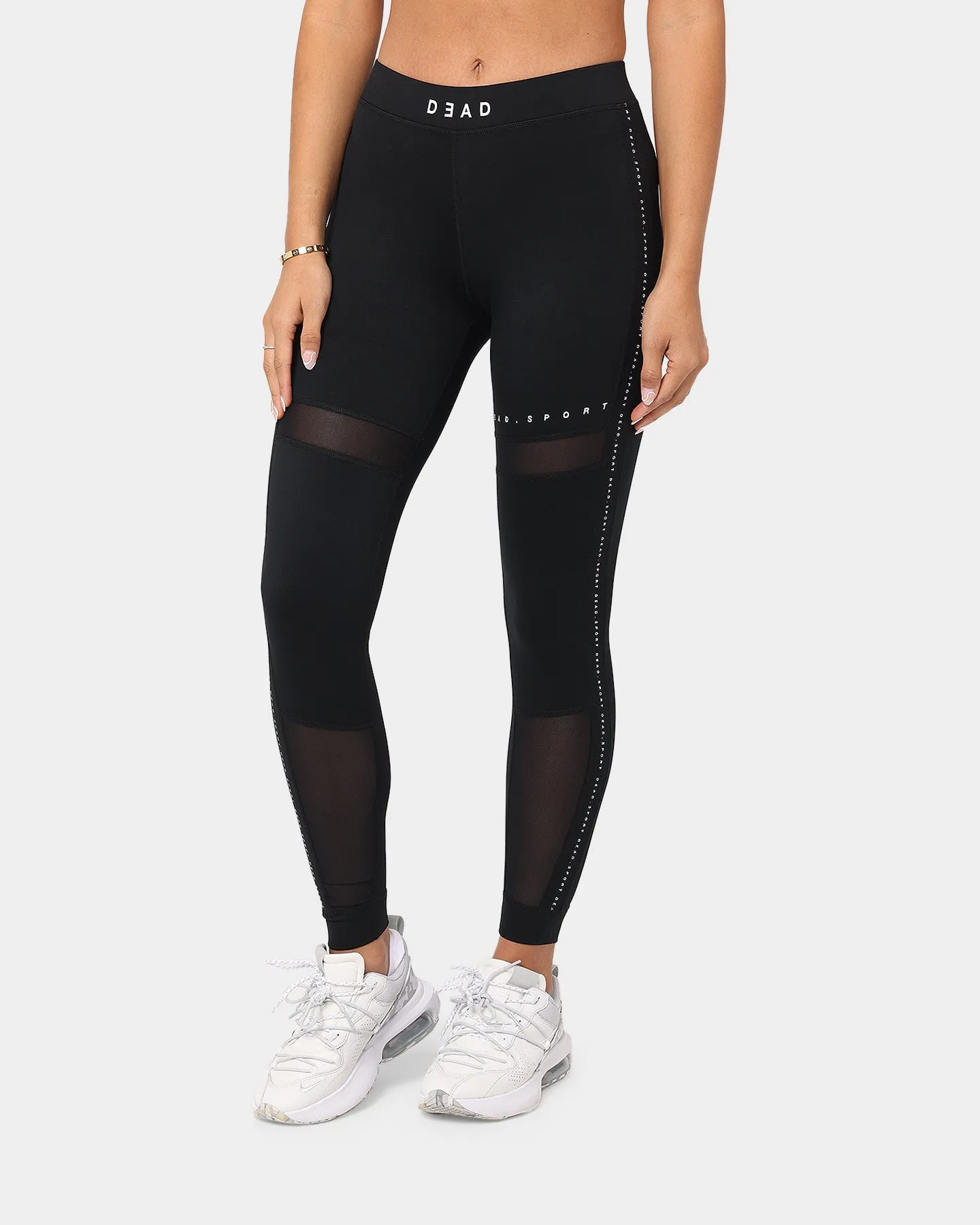Dead Studios Women's Mesh Cut Out Tights Black